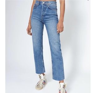 Redone High Rise Stove Pipe Jeans Size 25